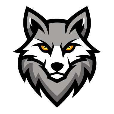 Kurt başlı maskot logosu sanatı