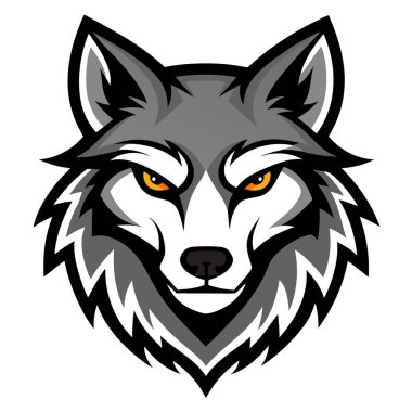 Kurt başlı maskot logosu sanatı