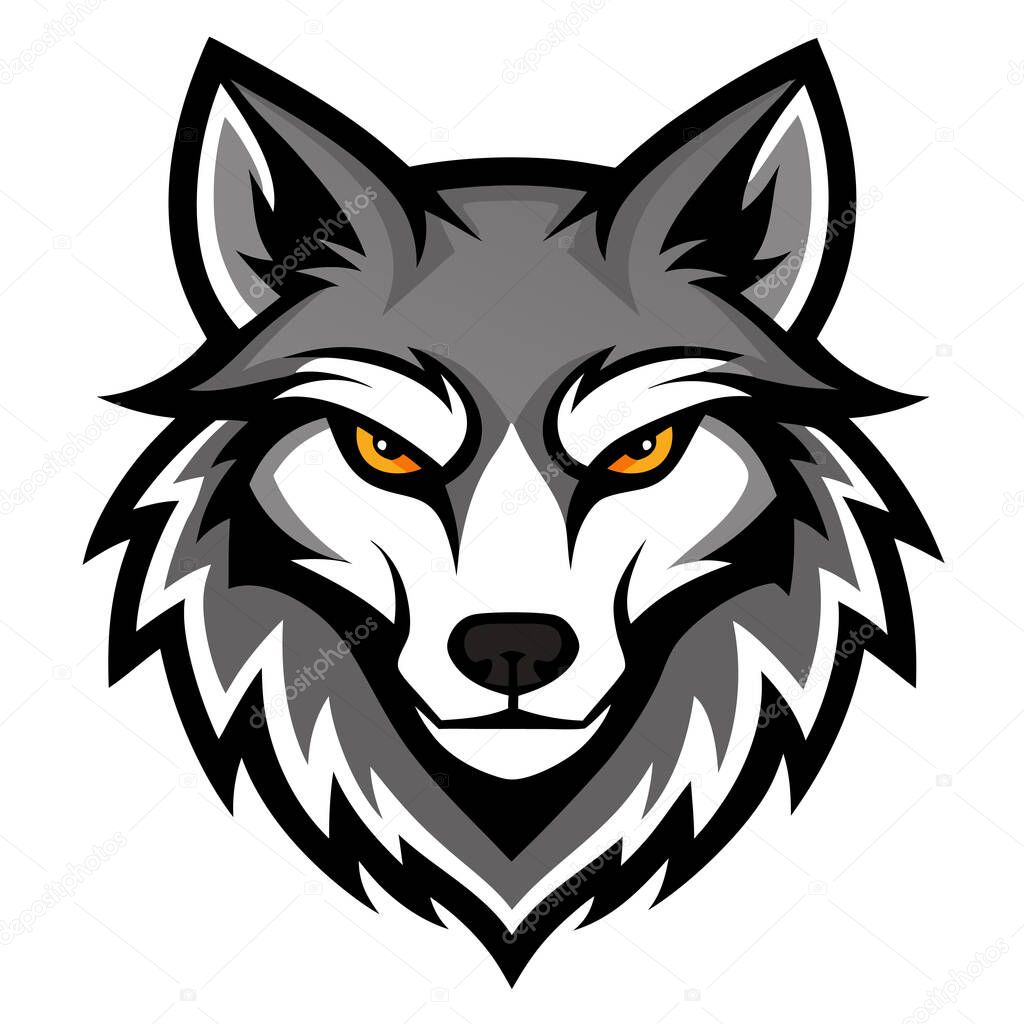 Wolf head mascot logo vector art