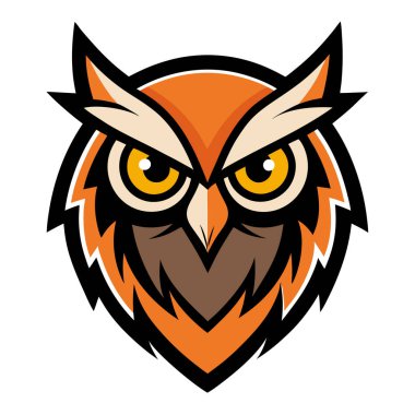 Baykuş başlı maskot logo vektör sanatı