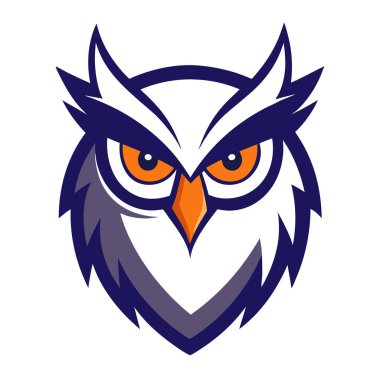 Owl head mascot logo vector art clipart