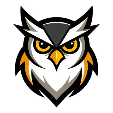 Owl head mascot logo vector art clipart