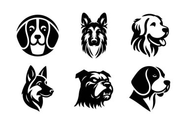 Köpek kafası vektör silueti sanat resimleme paketi