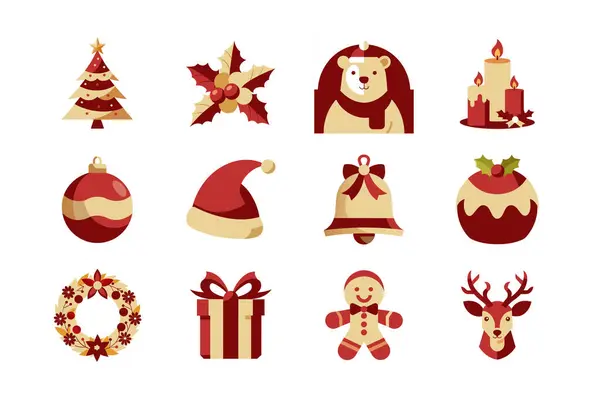 Mutlu Noel vektör ögeleri simgesi belirlendi