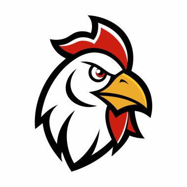 Chicken head mascot logo art illustration clipart