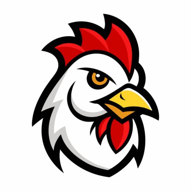 Chicken head mascot logo art illustration clipart