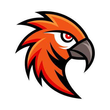 Parrot head mascot logo art illustration clipart