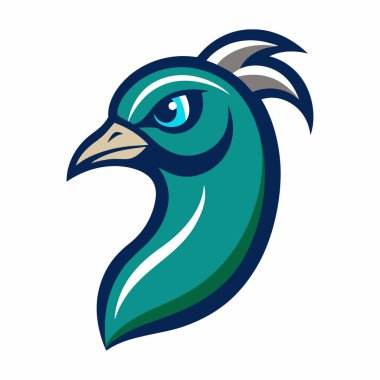 Tavuskuşu kafalı maskot logosu resim çizimi
