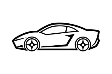 Sports car vector line art illustration clipart