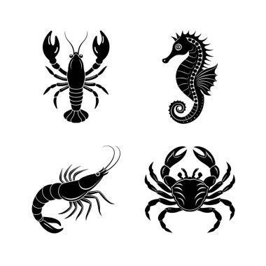 Domestic Aquatic Animal vector silhouette bundle clipart