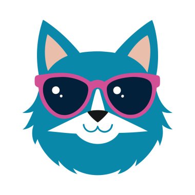 Funny cat head vector art illustration clipart