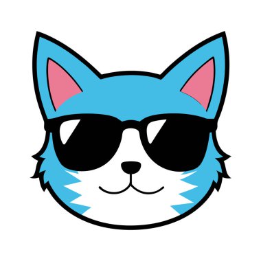 Funny cat head vector art illustration clipart