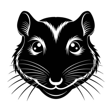 Hamster baş vektör silüeti sanat çizimi