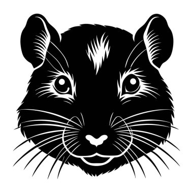 Gerbil baş vektör silueti sanat çizimi