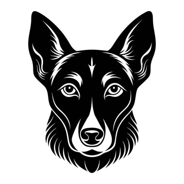 Köpek kafası vektör silueti resim çizimi