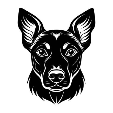 Köpek kafası vektör silueti resim çizimi