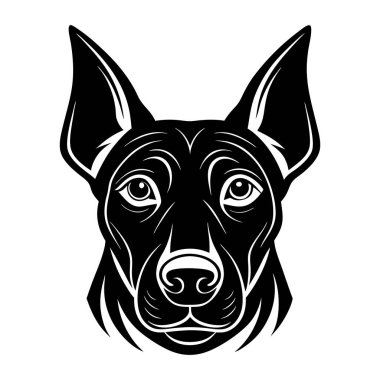 Köpek kafası vektör silueti resim çizimi