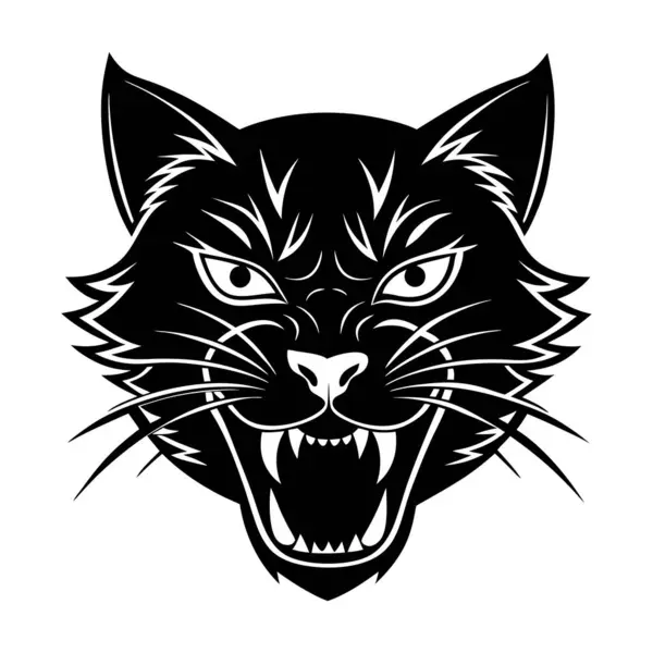 Kedi kafası vektör silueti sanat çizimi