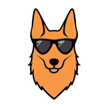 Funny dog head vector art illustration clipart