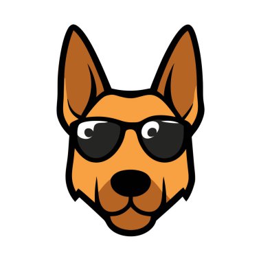 Funny dog head vector art illustration clipart