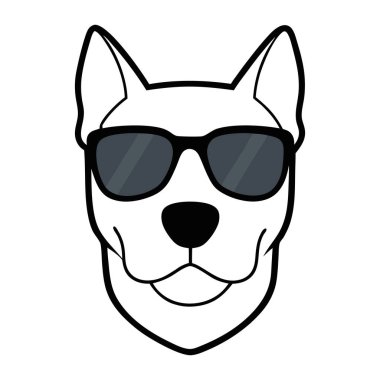 Funny dog head vector art illustration clipart