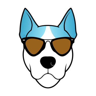 Funny dog head vector art illustration clipart