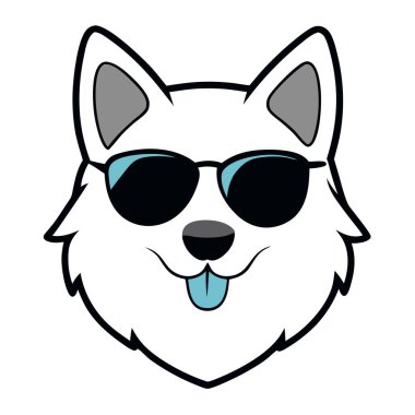 Komik köpek kafası vektör sanat çizimi