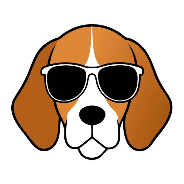 Komik köpek kafası vektör sanat çizimi