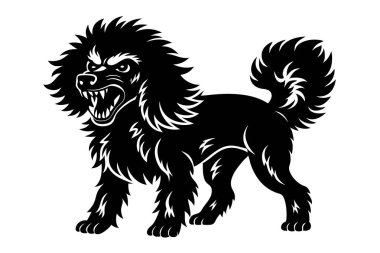 Poodle dog vector silhouette art illustration clipart