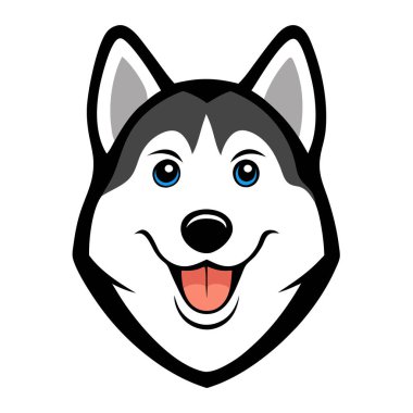 Komik Alaska malamute köpek kafası vektör sanatı