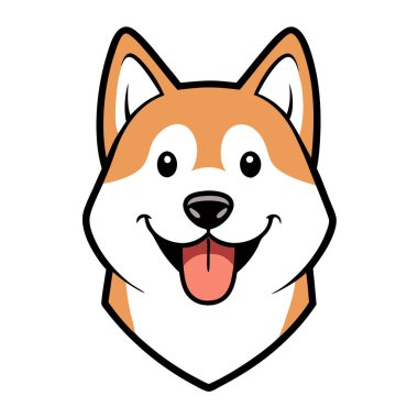 Komik akita köpek kafa vektör sanatı