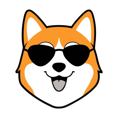 Komik akita köpek kafa vektör sanatı