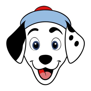 Funny dalmatian dog head vector art clipart