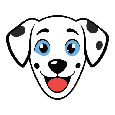 Funny dalmatian dog head vector art clipart