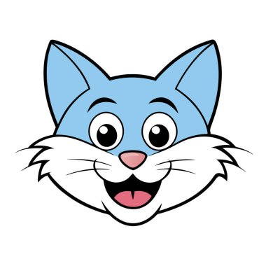 Şirin, gülümseyen kedi kafası vektör sanatı