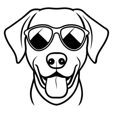 Komik Labrador Retriever köpek baş vektör sanatı