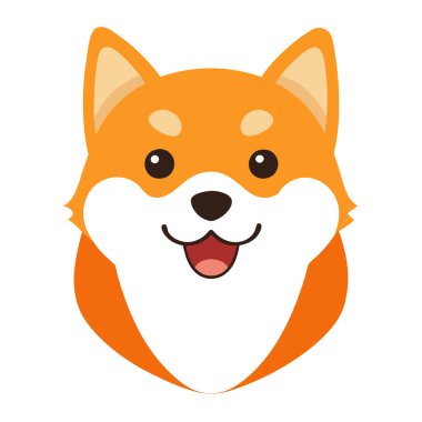 Komik shiba inu köpek baş vektör sanatı