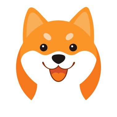 Komik shiba inu köpek baş vektör sanatı
