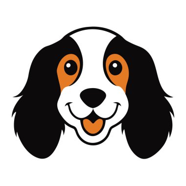 Funny english springer spaniel dog head vector art clipart