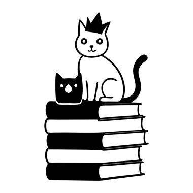 Kaosun kralı kedi vektör sanat illüstrasyonu