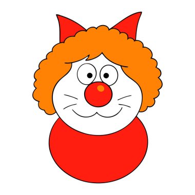 Clown cat vector art illustration clipart