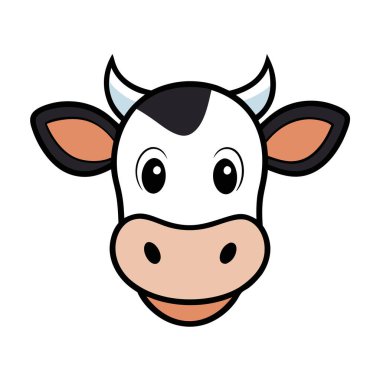 Funny cow head vector art illustration clipart