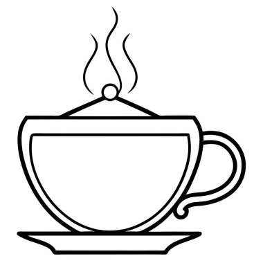 Çay, içecek vektör çizgisi çizimi