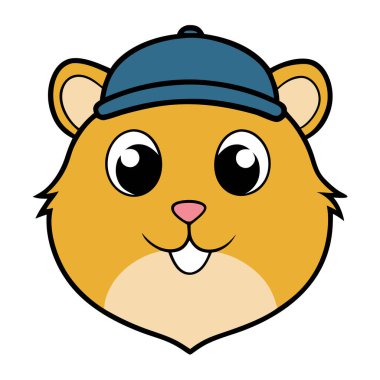 Sevimli hamster baş vektör sanat çizimi
