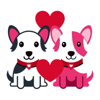 Komik köpekler sanat illüstrasyonunu temsil ediyor