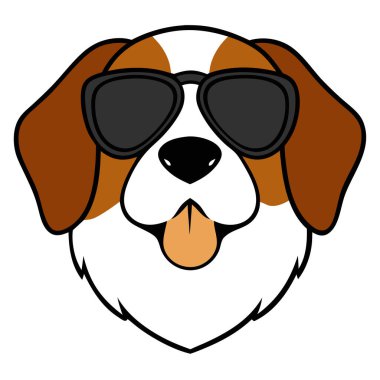 Komik Azize Bernard Köpek kafa vektör sanatı