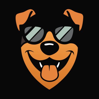 Komik Rottweiler köpek baş vektör sanatı