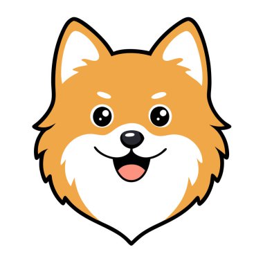 Komik Pomeranya köpek kafası vektör sanatı
