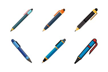 Kalem vektörü sanat illüstrasyon simgesi seti