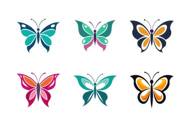 Kelebek logosu vektör sanat resimleme paketi